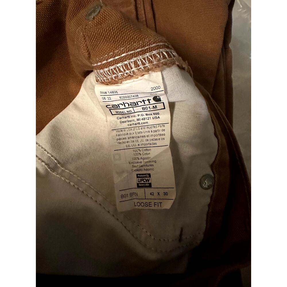 Carhartt B01 Brown Double Knee Carpenter Pants 42x30 Perfect - Picture 5 of 5